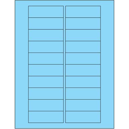 Bondad 3 x 1 in. Fluorescent Pastel Blue Rectangle Laser Labels, 2000PK BO2823540